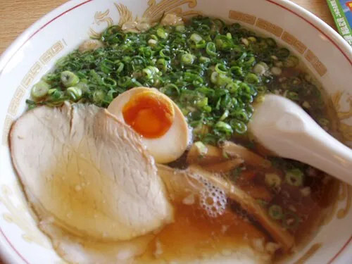 Onomichi ramen. An actual Onomichi ramen bowl identified by its original photographer, photographed in November 2006.