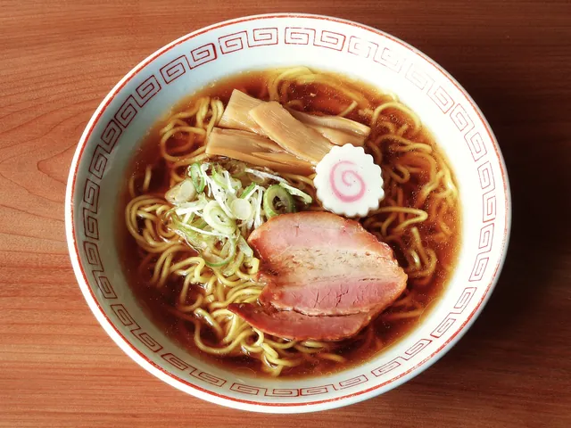 Shoyu ramen. An actual soy-seasoned ramen bowl identified as Tokyo ramen by its photographer.