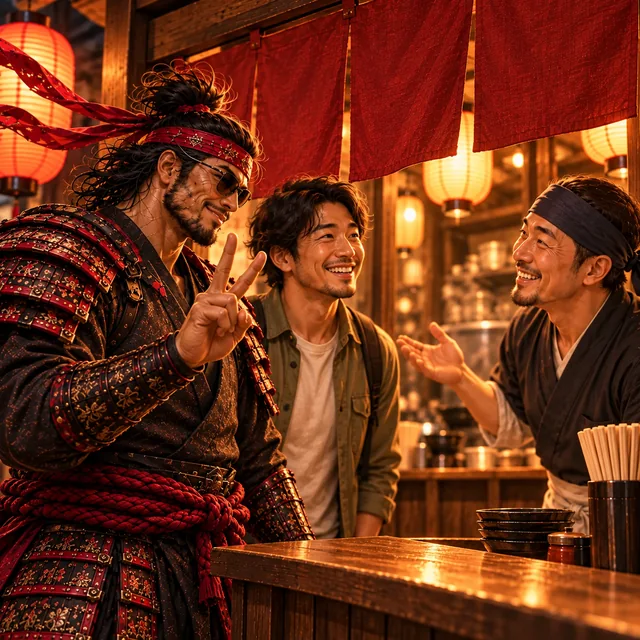 SamuraiMacho arrives with a companion and indicates a party of two.