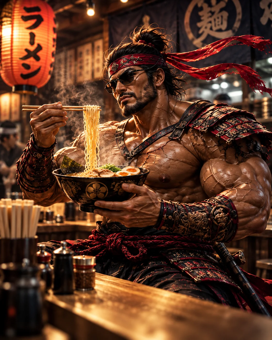 Samurai Macho · AI illustration